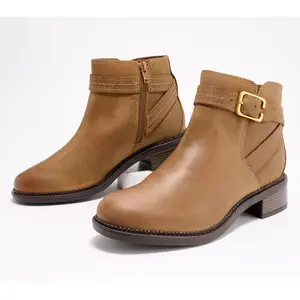 Clarks Collection Leather Strapped Ankle Boot- Maye Step