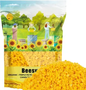 Yellow Beeswax Pellets- 430g (0.95lb)  Beeswax Pellets Triple-Filtered  Bees Wax  Grade Bee Wax for DIY Candles  Care Lip Balm Soap