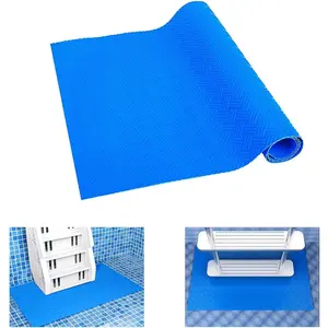 16" x 36" Pool Ladder Mat-Large Swimming Pool Step Mat with Non-Slip Texture-Protective Ladder Pad for Above Ground Pools Liner and Stairs (Stripe)