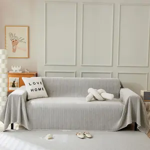 Light Gray Sofa Covers Washable Pet Couch Covers for Sectional Furniture Protector for 2 Cushion Couch Textured Recliner Couch Slipcover for Living Room-71X118IN