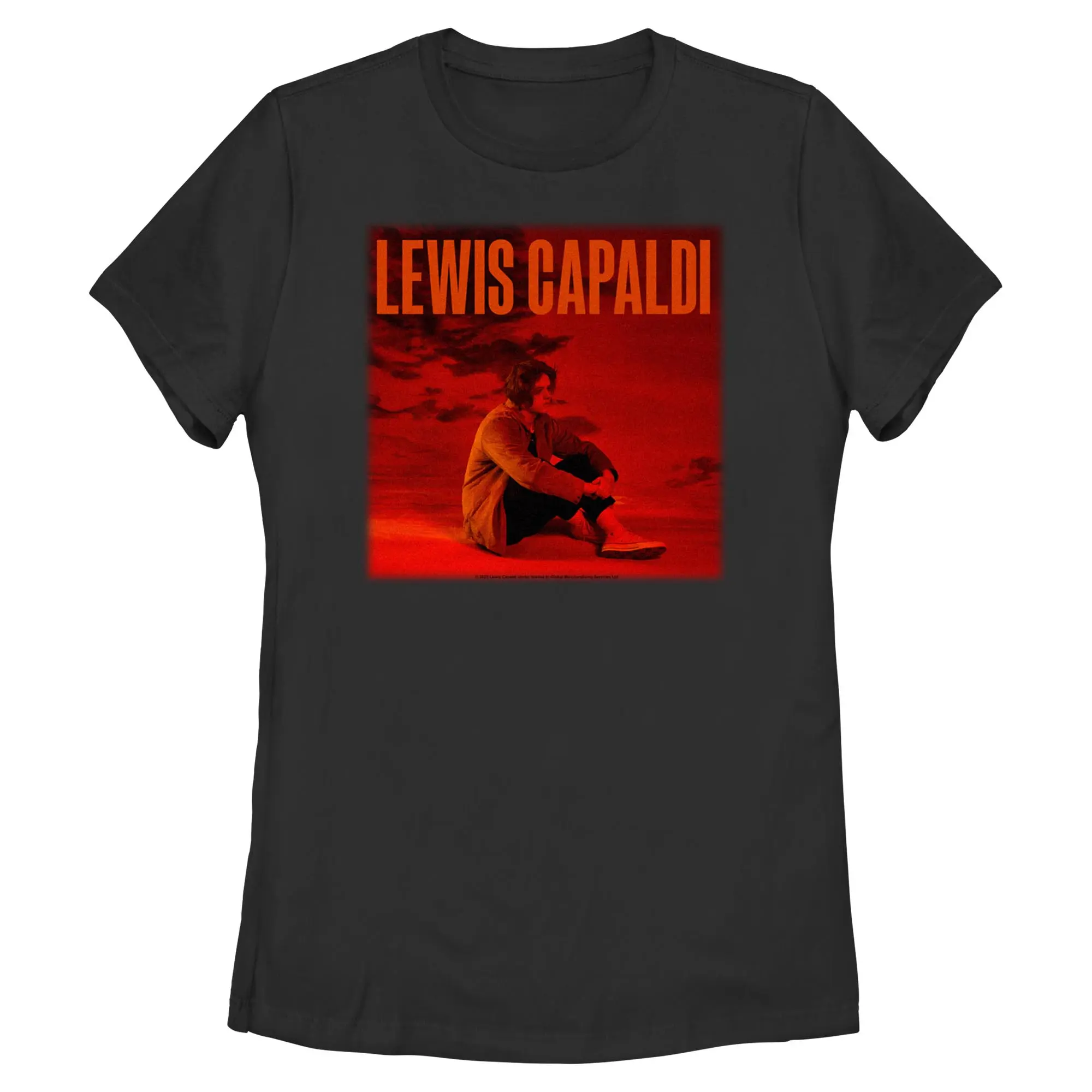 Lady's Fashion Short-Sleeve Lewis Capaldi Red Sky Cover T-Shirt, Women's Streetwear Top, Shortsleeve, Casual