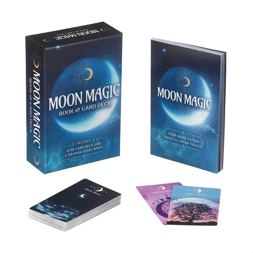 Moon Magic Arcturus 50-Card Oracle Deck Kit - Insight Editions Tarot Cards, Lunar Theme Divination Tool, Ages 12+ Spiritual Practice Kit with Guide Book for Spellcasting, Meditation, Oracle Card Deck, Spiritual Tools