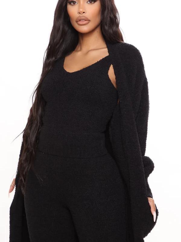 Living So Cozy 3 Piece Legging Set – Black | Cozy Lounge & Athleisure Set