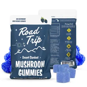 Road Trip Mushroom Gummies Blue Raspberry 8 Ct For Enhanced Energy & Focus