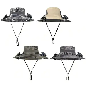 2026 Dual-Fan Solar Cooling Hat: UPF 50+ UV Protection Waterproof Sun Hat with 2 Fans, USB Rechargeable, Portable Cooling Cap for Construction, Landscaping, Mowing, Fishing, Hiking, Golf, Safari & Gardening, Perfect Gift for Dad, Men, Women, Father's Day