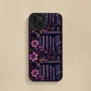 Floral & Book Pattern Phone Case, Anti-drop Cellphone Protective Case, Total Protective Shockproof Mobile Phone Cover for iPhone 11 12 13 14 15 Pro Max