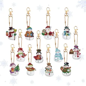 12pcs DIY Diamond Painting Christmas Snowman Decoration, Acryl Double Sided Crystal Rhinestone Snowman Diamond Art Christmas Decoration, Hanging Ornaments for Home Office Restaurant Christmas New Year Decoration, Great Xmas Gifts for Friends and Family
