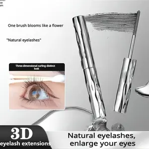 3D Lengthening Mascara, Waterproof Long-Lasting Curling Eyelash Primer, No Smudge, Natural Volume Steel Tube Cosmetics
