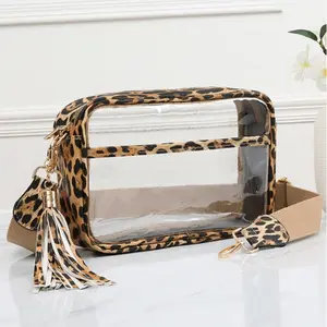 Clear Stadium with Zipper Closure Crossbody Camera Shoulder Bag with Adjustable Strap