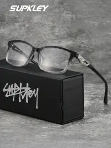 SUPKLEY Ultra Light And Comfortable Business Style Anti Blue Light Glasses, Classic Pc Square Frame, Simple And Versatile, No Pressure On The Nose Bridge, Comfortable Nose Pads For Daily Office Travel And Wearing, Everyday Wear