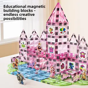 Dige Cross-Border New Product: Magnetic Tiles with Painted Diamond Patterns, Magnetic Building Blocks, Creative Assembly Educational Toys for Early Childhood Education