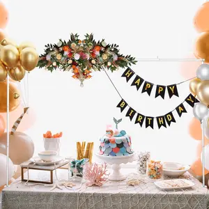 Over The Table Rod Stand with Clamps 35"-47'' Tall 47"-84" Length Table Arch for Wedding Birthday Anniversary Christmas Decoration Supplies(White)