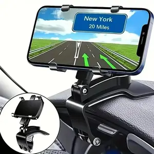 Car Dashboard Phone Holder, Phone Mount, Adjustable Safety Stand for iPhone Samsung Galaxy, Easy Installation, Durable Plastic, Modern Car Accessories