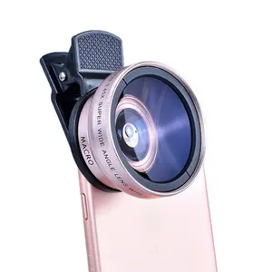 Universal Clip-On Camera Lens Kit, 0.45x Ultra Wide + Macro Dual Lens, iPhone & Android Compatible, Ideal for Travel & Creative Photography