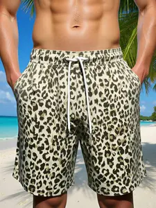 Men's Leopard Print Casual Beach Shorts Men Leopard Swim Trunks Men Leopard Shorts Animal Print Shorts Men Cheetah Print Swim Trunks Men Cheetah Shorts Mens Beachwear Plus Size Men Beach Shorts Men Leopard Print Beach Shorts