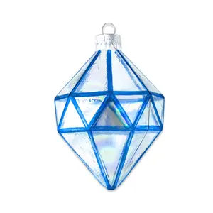 Iridescent Blue Geometric Diamond