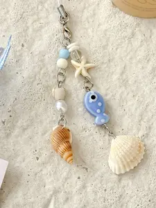 Shell Starfish Phone Chain, Earphone Bag Clip, Camera Photo Holder, Keychain Accessory, Stylish and Functional, All Seasons
