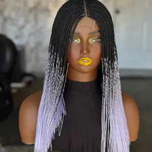 Closure glueless micro wig 14 inches .