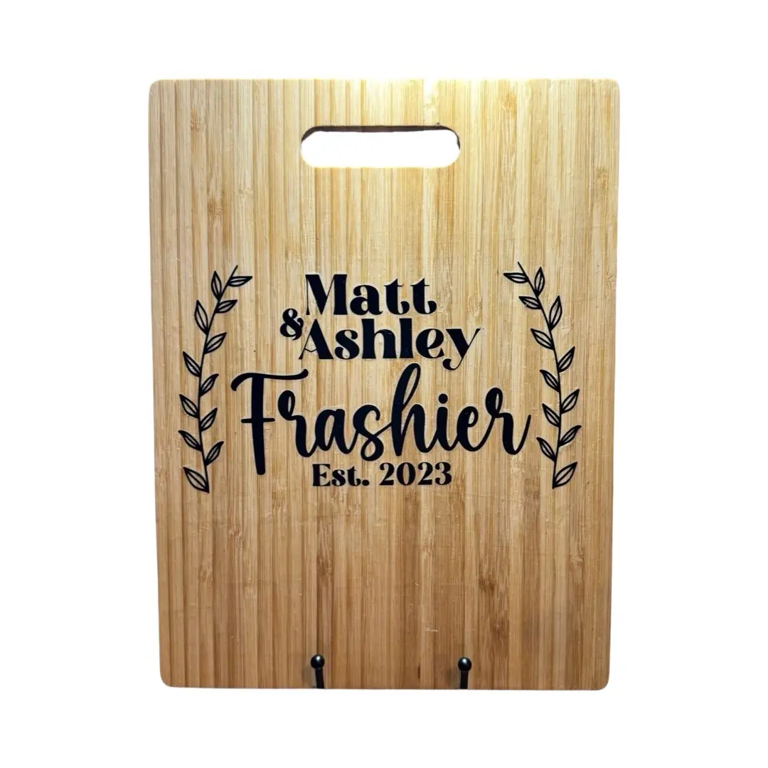 Personalized Bamboo Cutting Board w/ Stand Personalized Bamboo Cutting Board w/ Stand