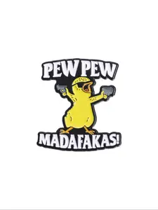 Cartoon Duck Design Letters Print Brooch, Cute Animal Shaped Brooch for Women & Men, Fashion Jewelry for Party, Daily Clothing Decor, Perfect for Gift, Clip