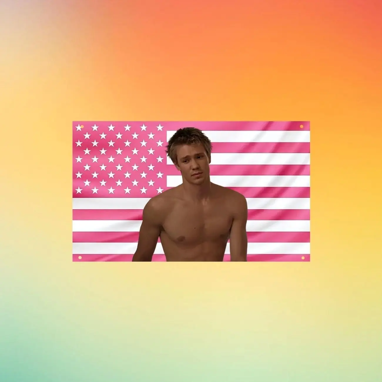 Lucas Scott One Tree Hill Pink USA Flag – Chad Michael Murray Wall Tapestry & Room Banner – TV Show Fan Decor