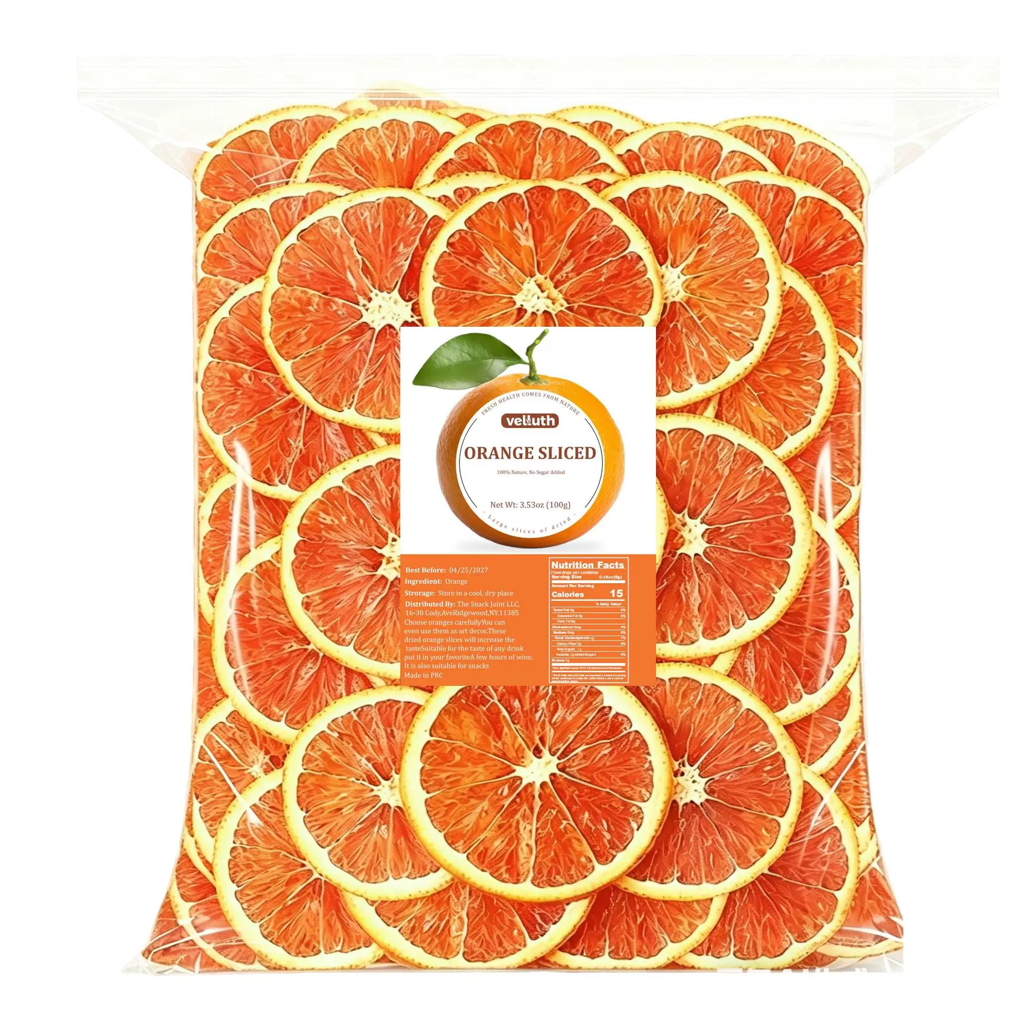 3.53oz Freeze-Dried Blood Orange Slices, Natural Fruit Tea Garnish for Summer Drinks, Afternoon Tea, Cocktails, Desserts, Home Tea Time and On-The-Go Snacking