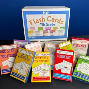 7th Grade 10-Pack Flashcards Courtside Math Flash Cards