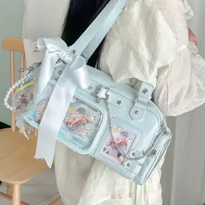 2026 New Star-Chain Ita Tote Bag, Large Capacity Anime-Style Shoulder & Handbag, Versatile Collectible Display Purse with Accessories Expandable Double-Deck Insulated Lunch