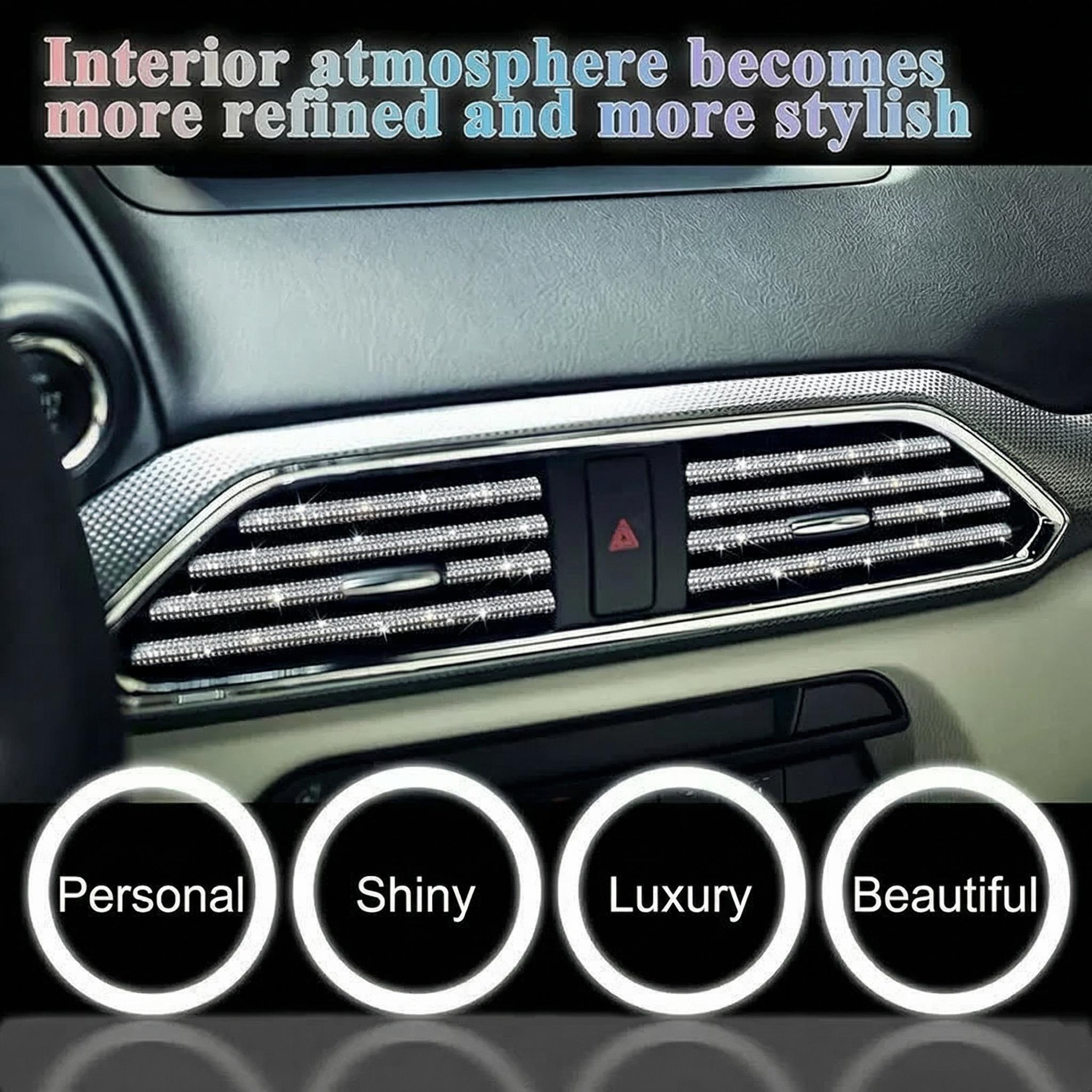 Car Decoration Rhinestone Strip, Self Adhesive Bling Crystal Diamond Trim, Waterproof Auto Interior Decor Accessories 32.8ft