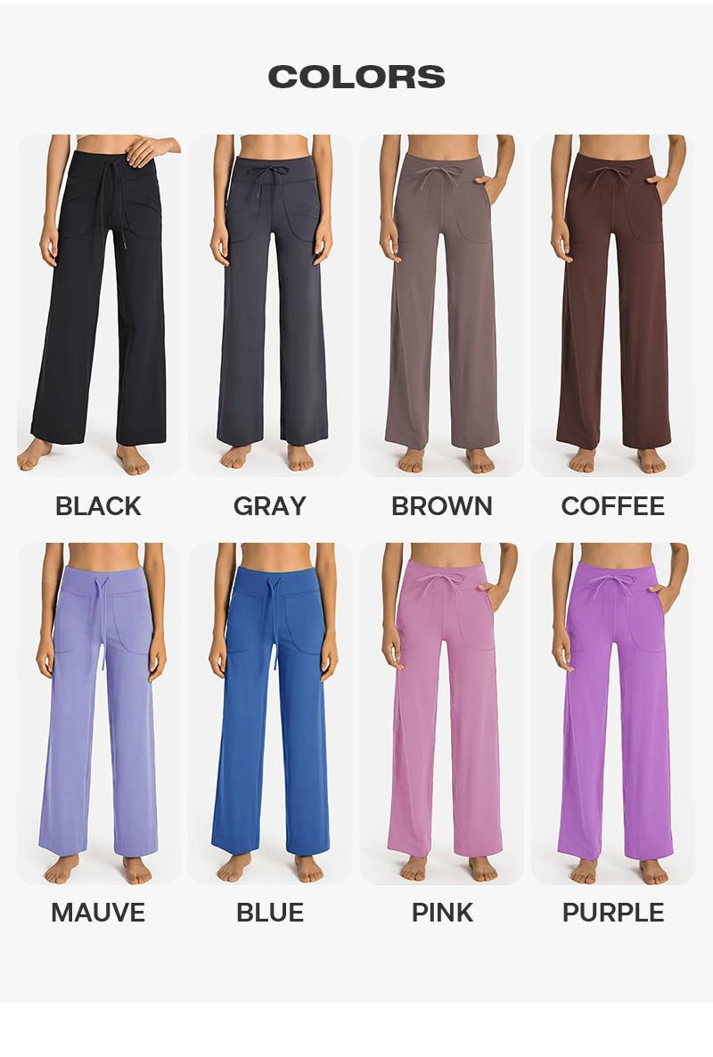 Women's Wide Leg Yoga Pants with Elastic Waist Moisture-Wicking Breathable Fabric 30''/33'' Inseam Plus Size Athletic Pants for Gym, Yoga & Casual Wear