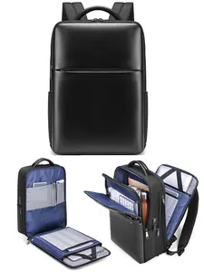 Men's Business Laptop Backpack, 15.6 Inch Computer Bag with USB Charging Port, Expandable Travel & Office Use, Multiple Pockets