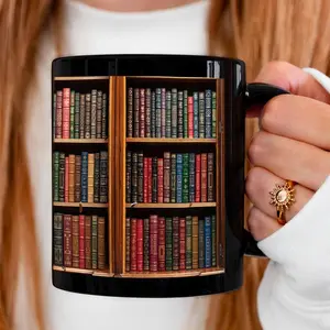 Book Design Coffee Mug, 11oz Creative Book Lovers Coffee Mug, Librarian Mug, Book Coffee Mug, Book Club Cup, Bookish Bookworm Mug Gifts, Drinkware, Ceramic Mugs