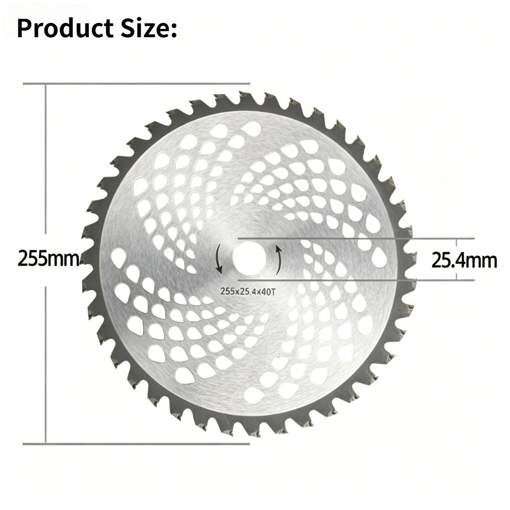 40-Tooth Alloy Brush Cutter Blade, Lawn & Garden Trimmer Replacement Part, Premium Sharp Wear-Resistant Cutter Head, Heavy-Duty Lawn Equipment Accessories for Gardening Maintenance, Single Blade