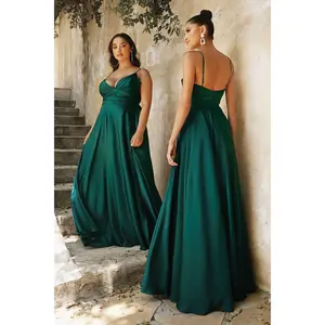 Hannah Satin Maxi Gown (Emerald)