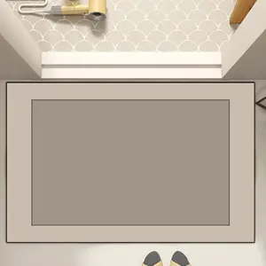 1pc Minimalist Diatomite Bath Mat, Non-Slip Quick Dry Absorbent Easy Clean, Rubber Bottom, Washing Machine Safe, Shower Room Kitchen, Bathroom Floor Mat