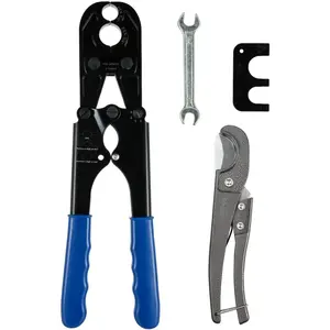 PEX Crimping Tool,1/2Inch,3/4Inch Combo Crimp Copper Rings Tool, Conforms to ASTM F1807 Standards,with Go-No-Go Gauge &