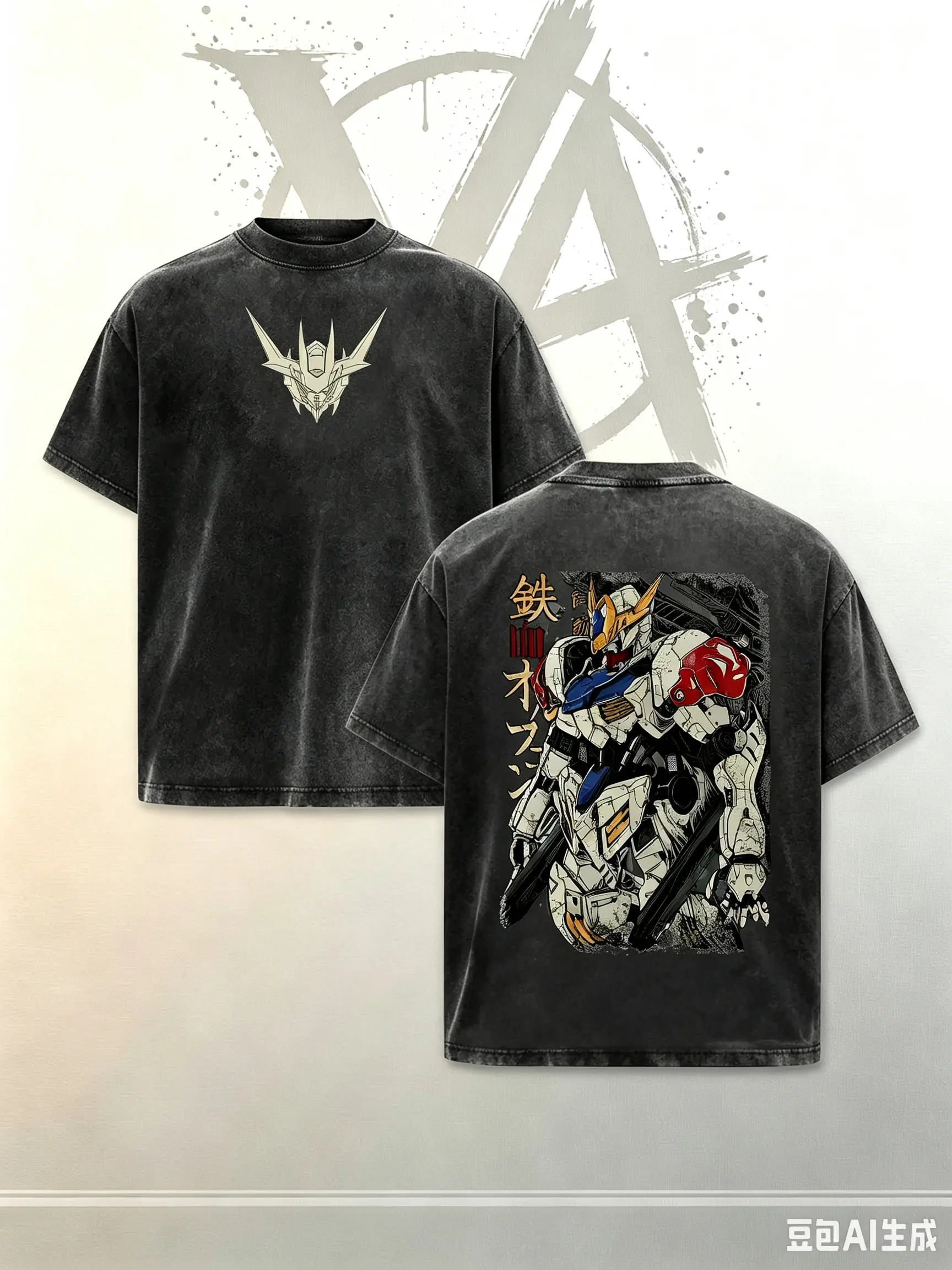 [AVT]Gundam Barbatos Origin Retro Unisex Vintage Double Printed Heavyweight Cotton Oversized Wash Tee, Workout Clothes, Gym Workouts, Clothes for Daily Wear,trendy t-shirts,symbol t-shirt,invincible shirt,humor Tshirt,funny student shirt,video game clothe