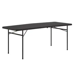 Mainstays plastic folding table 6 feet, white, 6 foot folding table, plastic folding table, fold in half table, portable folding table, white folding table, folding table 6ft, heavy duty folding table