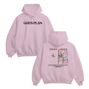 God’s Plan Christian Hoodie – Your Plan vs God’s Plan Graphic Pullover, Vintage Washed Faith Sweatshirt, Isaiah 55:8–9 Bible Verse Inspirational Gift