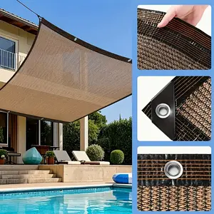 Brown Sunshade Net Sunscreen Net, Thickened Anti-aging Outdoor Awning, Sun Shade Cloth for Garden, Patio, Balcony & Camping, High Shade Rate, Sunshade Canopy