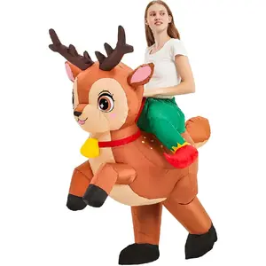 Christmas Costume Inflatable Reindeer Costume Adult Inflatable Deer Elk Animal Costume Rideable Holiday Inflatable Halloween CChristmas Costume hristmas Costume for Men and Women Party Use Santa Claus Cheongsam Dress funny adult inflatable costume set