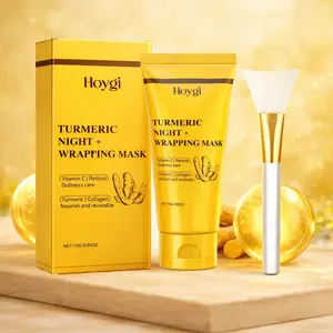 Turmeric Collagen Overnight Wrapping Facial Peel-Off Mask with Vitamin C Moisturizing and Nourishing Brightening Tightening Skin Daily Night Face Care