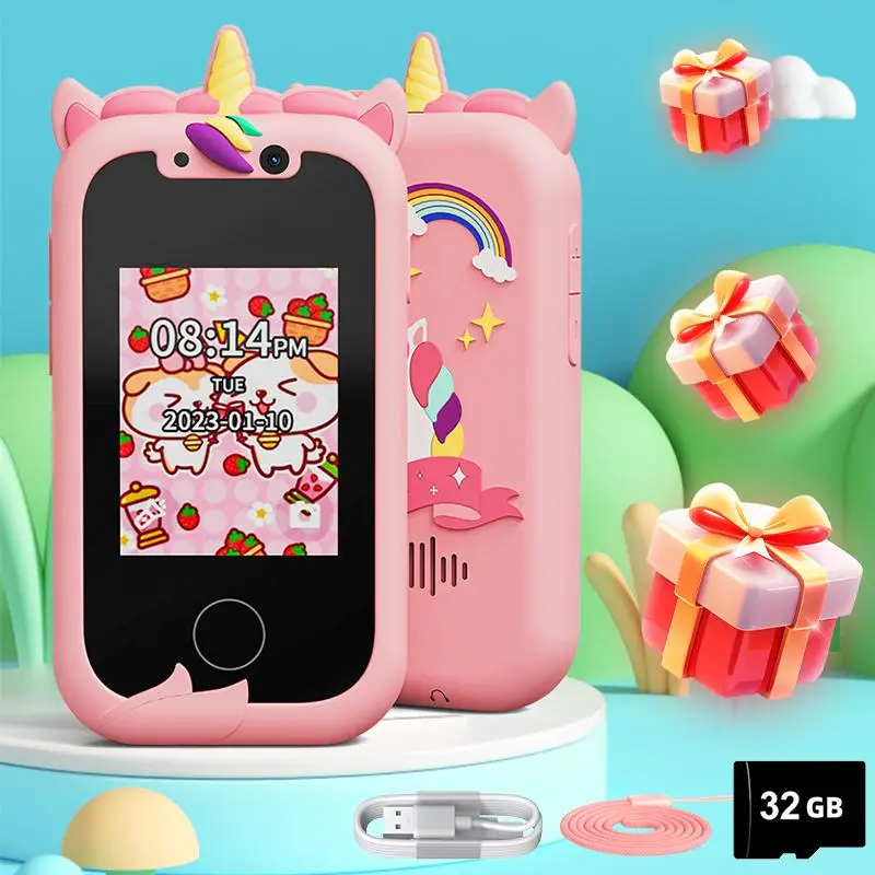 Unicorn Design Touch Screen Camera, Digital Camera, Mobile Phone Music Player Game, Birthday Gift, Camera with Touch Screen