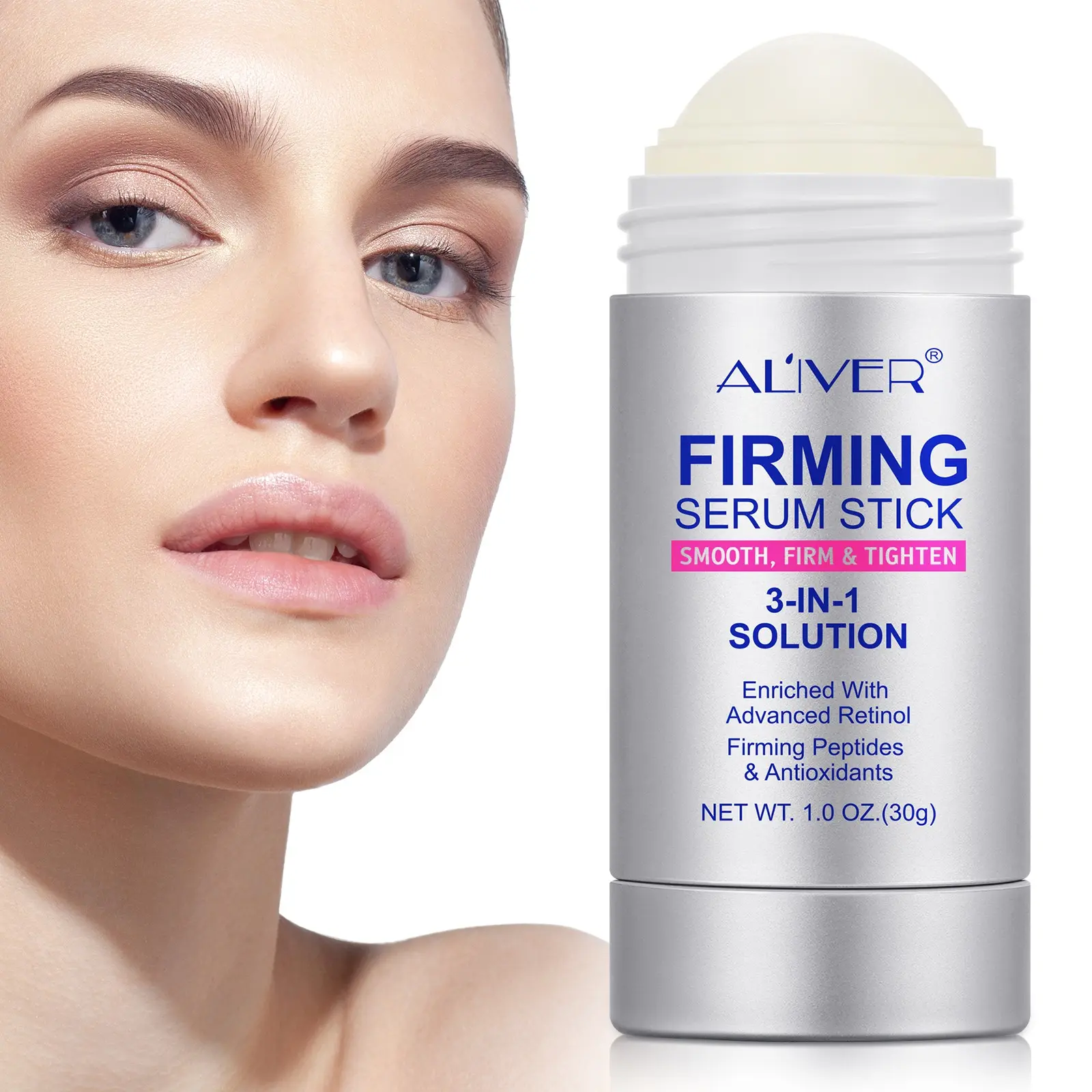 Aliver Advanced Retinol Firming Serum Stick, Firming Complex, Rich in Antioxidants and Peptides, Significantly Firms and Smooths Face, Visible Results in 3-4 Weeks, 1.0 Oz