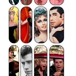 Movie Waterslide Nail Decals - Gradient Design, Available in Sizes S-50mm, Glossy Finish, Luxury Acrylic Decals
