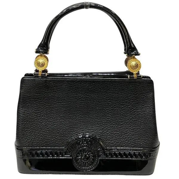 Pre-owned VERSACE Patent Leather Tote Bags Sunburst Leather Tote Bag
