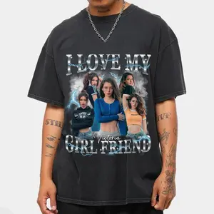 Custom Bootleg Rap Shirt, I Love My Girlfriend Custom Name and Photo Shirt, Personalized Shirt, Custom Girlfriend Shirt, Custom gf shirt