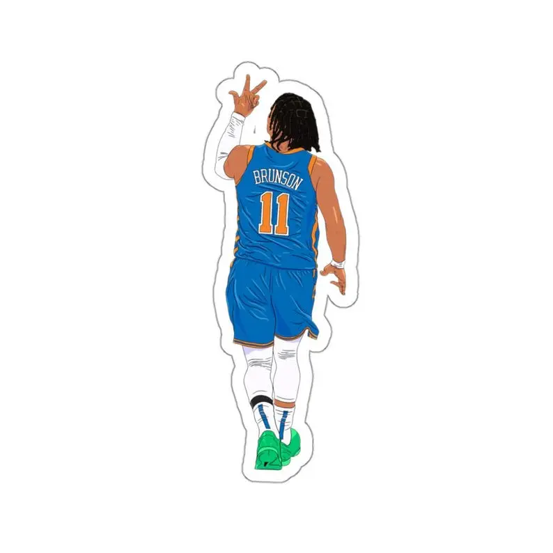 Vintage Kiss-Cut Stickers Jalen Brunson 3 Point Celebration New York Sticker