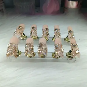 Golden Press On Nails Nail Art