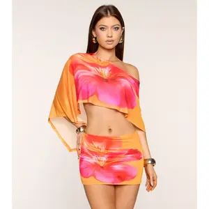 Vacation Calling Floral Mesh Poncho